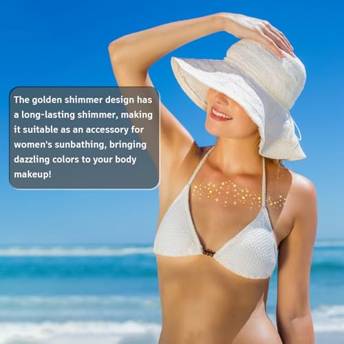 Gold Glitter Collarbone Temporary Tattoos - 8 Pack Waterproof