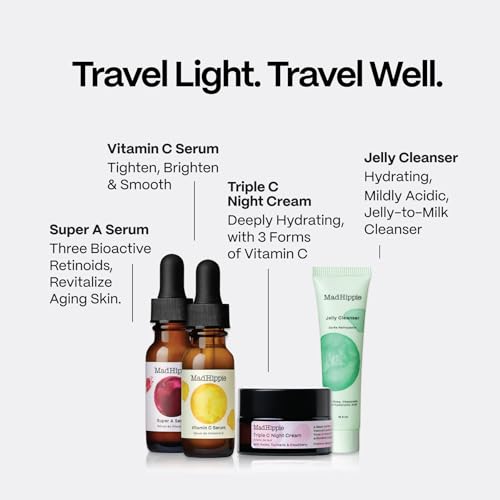 Mad Hippie Travel Skincare Set – Vitamin C, Night Cream & Retinol Serum