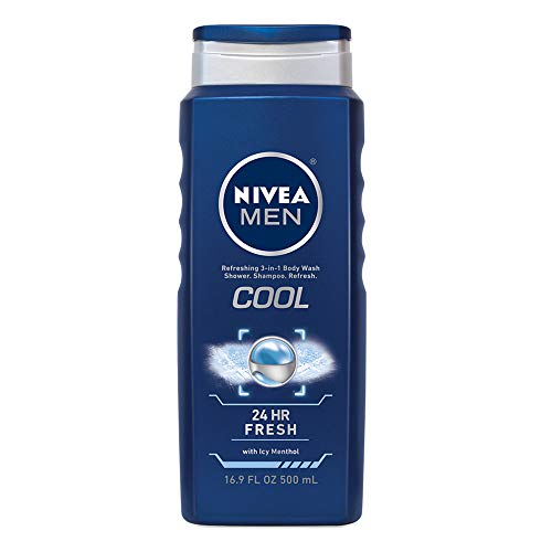 NIVEA Men Body Wash, Cool Icy Menthol, 16.9 Fl Oz (Pack of 1)