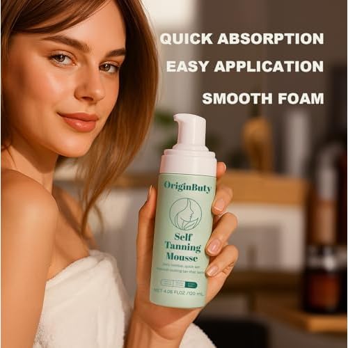 Self Tanner Mousse for Body, 2 Pack 120ml | Streak-Free Natural Looking Tan | Fast Dry Sunless Tanning Foam | No Orange, Lightweight & Even Coverage, DARK