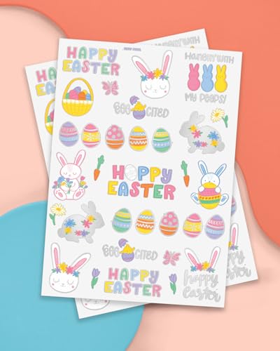 Easter Temporary Tattoos - 48 Glitter Styles for Kids