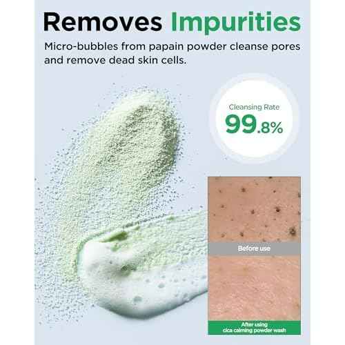 TOCOBO Cica Calming Powder Wash ? Korean Enzyme Face Cleanser with Cica, Tea Tree & Papain ? Hypoallergenic Low pH Powder Cleanser for Sensitive Skin, Pore Purifying & Exfoliating,. 1.69 oz.