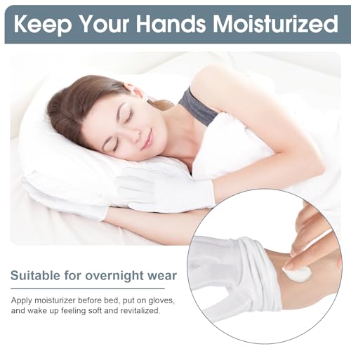 24 Pcs White Cotton Gloves for Dry Hands & Eczema