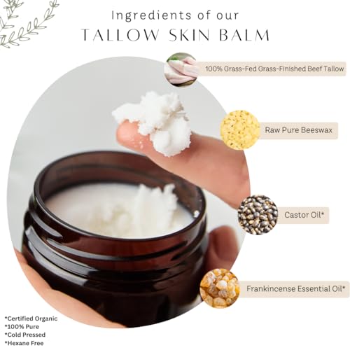 Beef Tallow Balm for Face & Body - 100% Grass-Fed Moisturizer