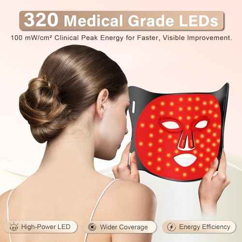 Red Light Therapy for Face, Upgraded LED Face Mask Light Therapy, red light therapy Mask - Red, Blue & Infrared Light for Acne, Wrinkles & Skin Rejuvenation | 3-Strap Design