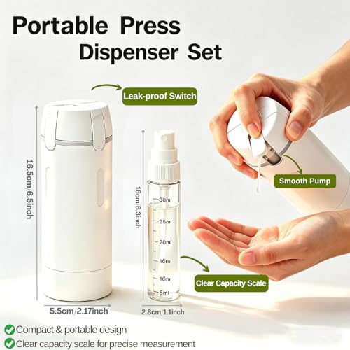 4-in-1 Travel Dispenser for Shampoo, Conditioner & Lotion - 120ML