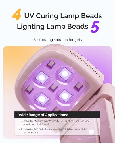 MelodySusie Cordless UV LED Nail Lamp with Foldable Stand