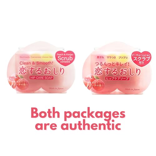 Pelican Soap 6EA Exfoliating Soap Bar for Women with Citric Acid, Aloe Extract & Jojoba Seed Oil, Natural Soap Bar for Men, Organic Bar Soap for Dark Spot Removal & Pore Cleansing Made in Japan PEACH