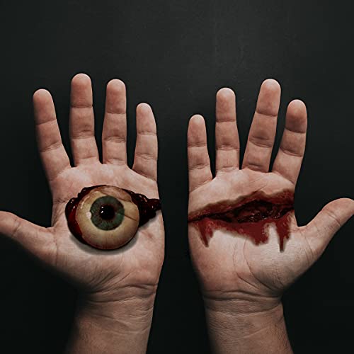 6 Sheets Halloween Realistic Scar Waterproof Temporary Tattoo Stickers Eyeball Wound Blood Bone Hand Scratch Cover