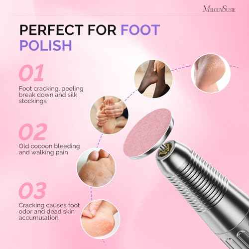 MelodySusie 80PCS Replacement Sandpaper Discs with 25mm Metal Nail Drill Bit, 80 Coarse 150 Medium 240 Extreme Fine Grit for Electric Foot File Callus Remover Tool or Polishing Craft