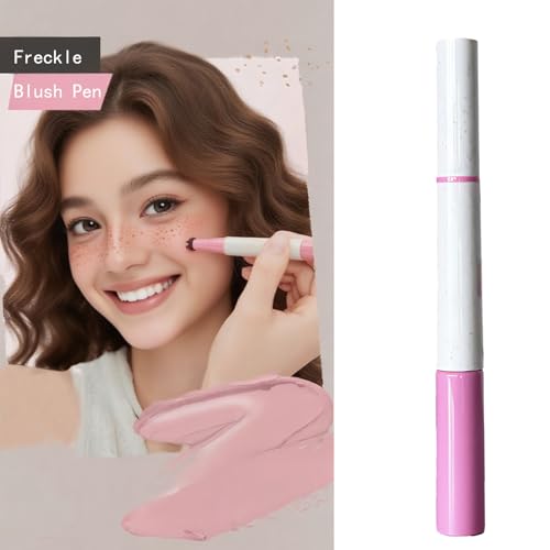 2-in-1 Freckle Pen & Blush - Waterproof Brown Stamp & Pink
