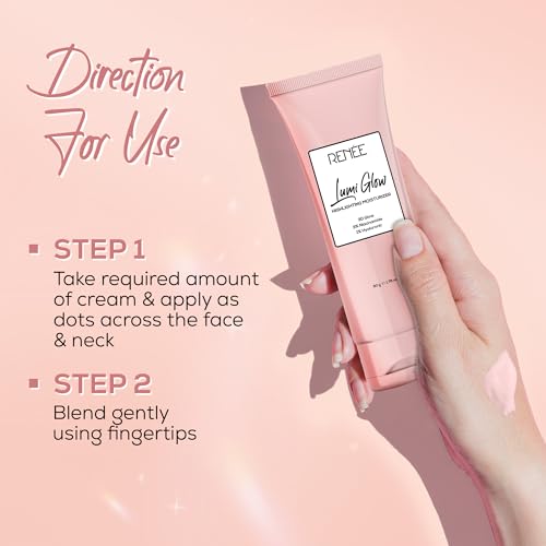 RENEE Lumi Glow Highlighting Moisturizer, Enriched with 3% Niacinamide & 1% Hyaluronic Acid, Prevents Photoaging & UV Damage, Reduces Pigmentation, Fine Lines & Wrinkles, Non-Sticky Glowing Skin