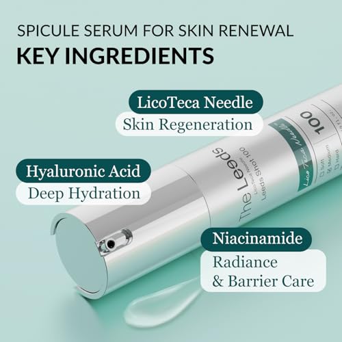 The Leeds LicoTeca Needle Leeds Shot 100 Spicule Serum 50ml(1.69 fl. oz.) | Pore Care&Skin Renewal Booster | Hyaluronic Acid, Niacinamide, Allantoin, Adenosine | Fragrance-Free, Active Korean Skincare