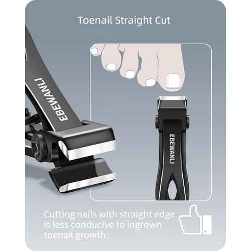 Straight Nail Clipper, 17mm Wide Jaw Opening Toe Nail Clippers, Extra Large Toenail Clippers for Thick Toenails, Heavy Duty Toenail Clippers for Seniors, Men, Women