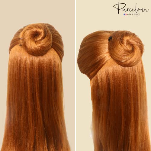 Parcelona 3-Pack French Tortoise Shell Wavy Bobby Pins - Brown, 3.5 inch