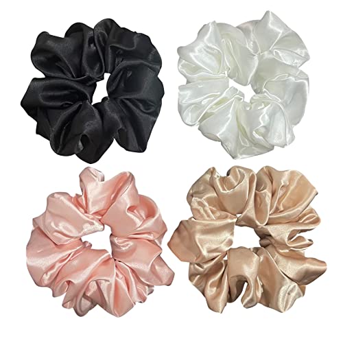 Large satin Scrunchies XL Silk Oversized Scrunchie for Thick long Hair Scrunchy Bobbles Hair Ties Jumbo for Women Girls