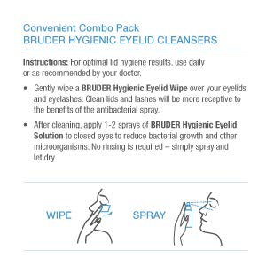 Bruder Hygienic Eyelid Cleansers Value Pack | Hygienic Eyelid Wipes & Eyelid Solution Spray | for Daily Eyelid and Lash Care