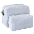 CALINNL 2pc Travel Makeup Bags in Light Blue Set - Lightweight Cosmetic Toiletry Pouches