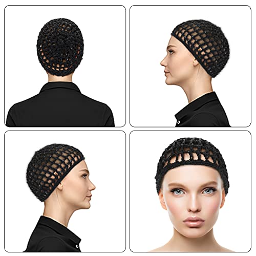 Black Wig Cap Thick Long Hair Nets Adjustable Mesh Braided Weave Hat - Hair Accessories