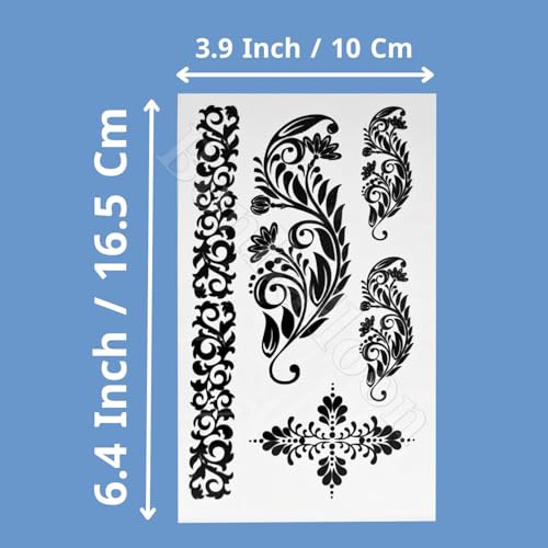12 Sheets Temporary Self Adhesive Transfer Arabic Arabian Tattoo Tattoos Stickers Black Waterproof Sticker Islamic Muslim Islam Body Henna Word Ramadan Eid Stencils Stencil Temples Body Art Designs