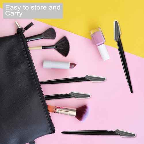 21 Pcs Eyebrow Razors, Face Razors Multipurpose, Exfoliating Dermaplaning Tools, Eyebrow Trimmers Shaver with Safety Cover, Facial Hair Removal for Women Men Body Use (Black)