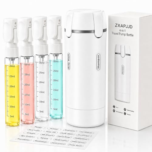 TSA Approved 4-in-1 Travel Dispenser Bottle Set | Leakproof & Compact