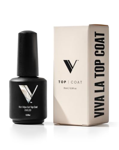V Beauty Pure No Wipe Gel Top Coat - Long Lasting UV Gloss Top Coat 15ml (Top Coat Nail Polish - Glossy)