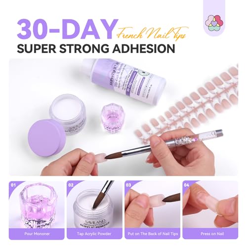 SAVILAND Acrylic Nail Kit with Everything: Acrylic Nail Powder and Liquid and Nail Drill Kit U V Light Press On Nails Professional Manicure Tools DIY at Home Practice Set Gift Christmas