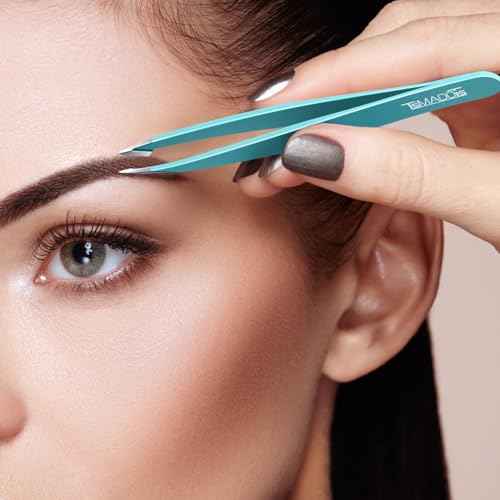 TsMADDTs Tweezers for Women Facial Hair, Eyebrow Tweezers for Women Men, Professional Ingrown Hair Removal Set, Eyebrow Kit with Mirror, Scissor