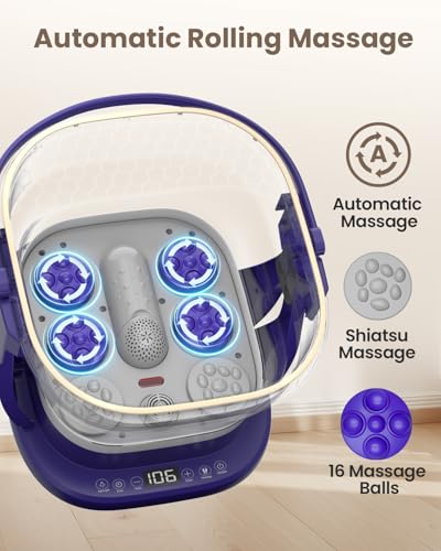 Puboo Electric Foot Bath Massager with Heat & Remote Control