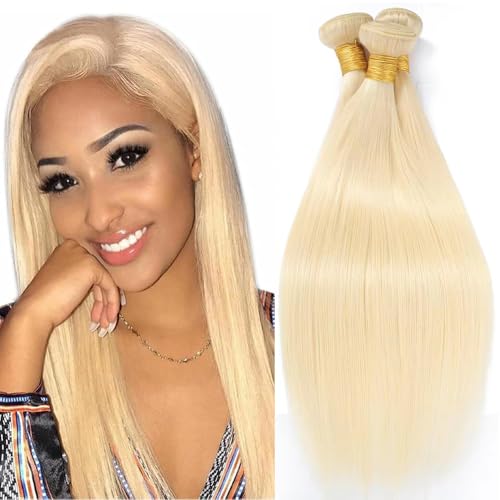 300g 18 20 22 Inch Blonde Human Hair Bundles 613 Straight Bundle 3