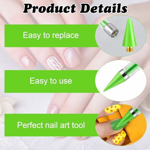 18PCS Rhinestone Picker Wax Replacement Tips for Nail Art