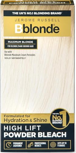 Blonde to Dark Brown Hair Lightener Powder - Lifts 6-9 Shades, 4 Sachets
