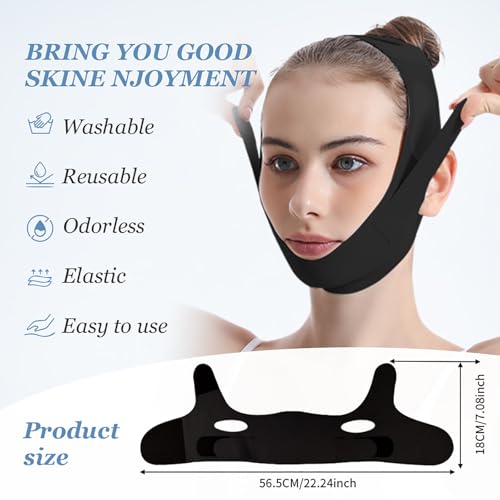 Sleep Chin Strap for Facial Lifting and Jawline Sculpting - Reusable Adjustable Belt