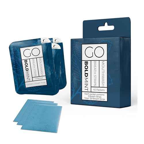Breath Strips for Bad Breath by Go Mouthwash- Indivivual Packets containing 3 Bold Mint Strips - Alternative to Breath Mints, Travel Mouthwash, Breath Spray, and Other Fresheners - Perfect on The GO
