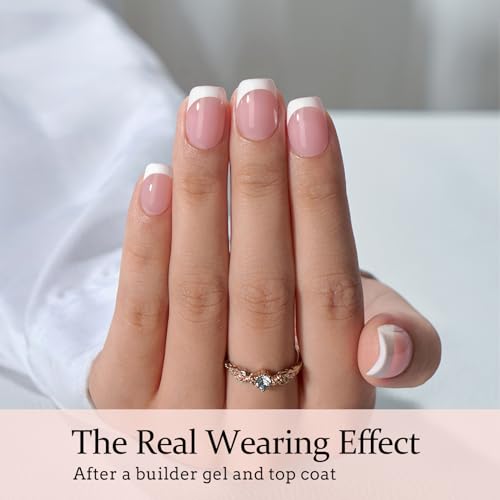 BTArtboxnails XCOATTIPS White French Tip Press On Nails, XS Squoval,