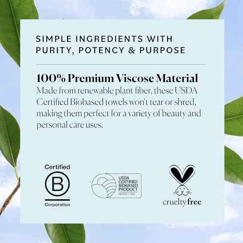 Sky Organics - Gentle Clean Face Towels (1-Pack) - 50 XL Single-Use Face Wipes - Ultra Soft & Dual Textured - Disposable Towel - Makeup Remover Wipes - Cruelty Free - Skin Care Tools - Self Care