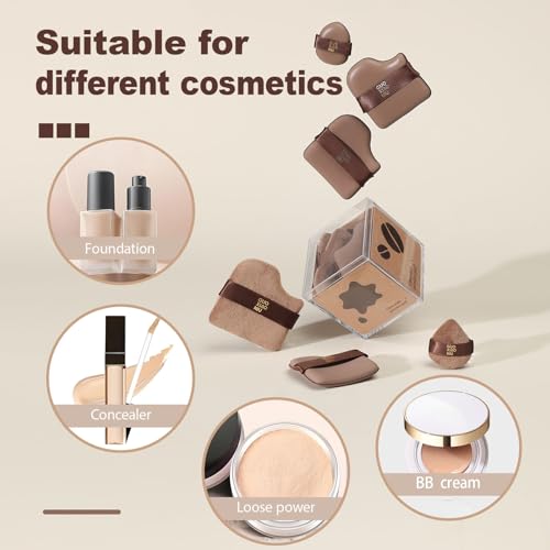 24pcs Powder Puffs Set With 4 Cases, Cushion foundation puff, Velour Makeup Puff, Setting Powder Puff, Reusable & Washable, Ideal For Foundation, Powder Cream, Setting, Christmas Gifts For Women