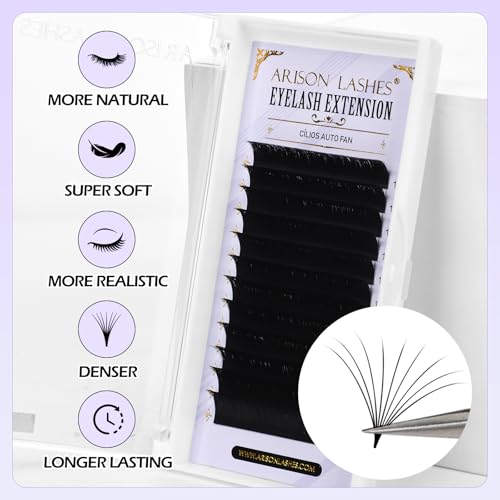 ARISON LASHES Easy Fan Lashes 0.07mm M Curl 8-15mm