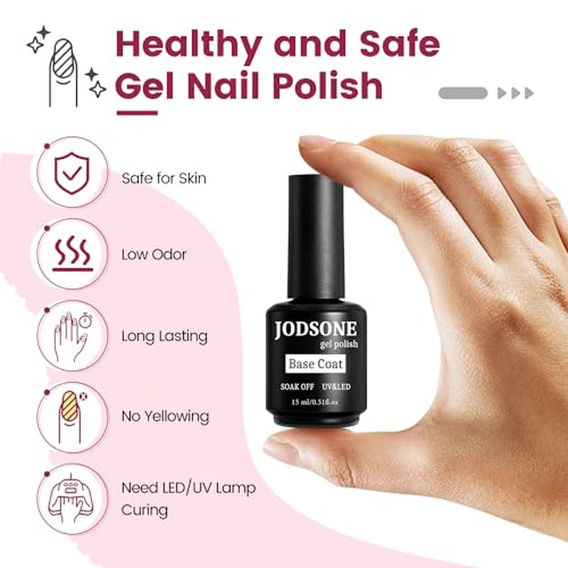 JODSONE 15ML Gel Base Coat - Quick Dry, Durable, No Wipe