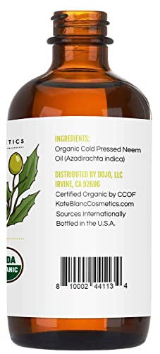 Kate Blanc Cosmetics Neem Oil for Skin, Hair Growth, Plants (4oz) Natural & USDA 100% Pure Concentrate Mixed with Water to create Spray