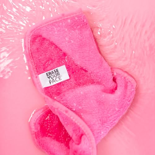 ERASE YOUR FACE Makeup Remover Cloths - Reusable Microfiber Face Towels to Cleanse & Remove Makeup - Water Activated, Dual-Sided Design for Easy Use, Great Bachelorette & Bridesmaid Gift (8 Count)