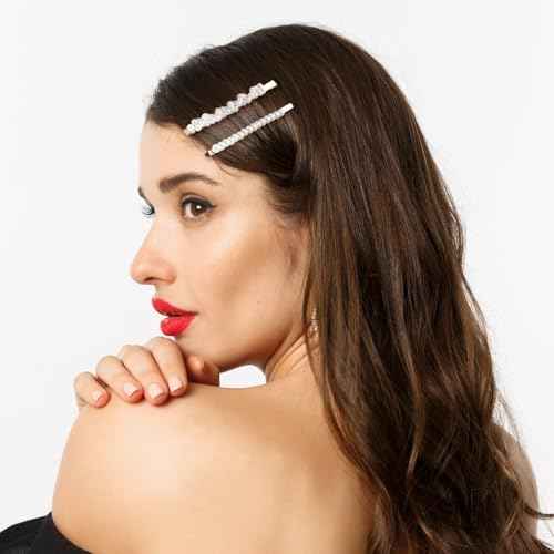 Pearl Hair Clips, 10Pcs French Pearl Hair Pins Elegant Bobby Pins Sweet Bride Headwear Decorative Hair Barrettes Hair Accessories for Wedding Birthday Prom Party Christmas Women Girls