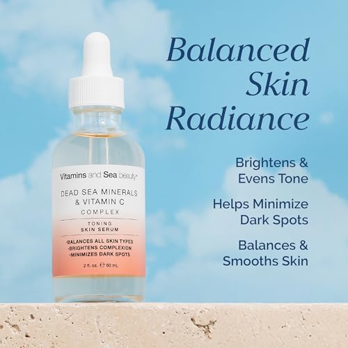 Toning Skin Serum with Vitamin C Complex & Dead Sea Minerals ? Brightening, Dark Spot Minimizer, Toning Facial Serum ? Vegan, Paraben-Free ? 2 fl oz