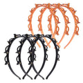 6-Pack Double Teeth Hair Headbands with Clips, Black & Brown
