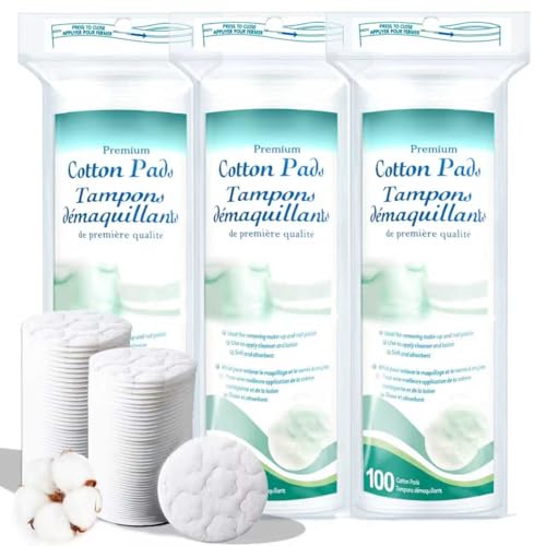 Cotton Rounds for Makeup Removal, 300 Count | Ultra-Soft Pads