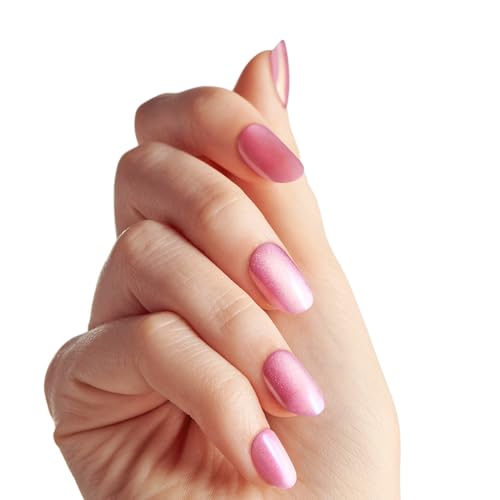 imPRESS colorFX Press On Nails Kit - Light Pink Short Oval Pearlescent