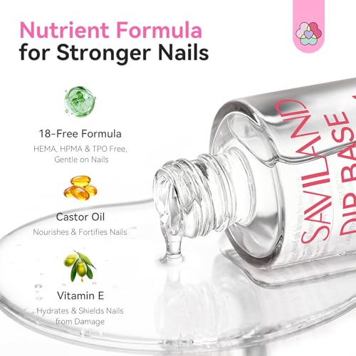 SAVILAND Dip Powder Liquid Set for Nail Art - 0.5oz, HEMA-Free, Beginner Friendly