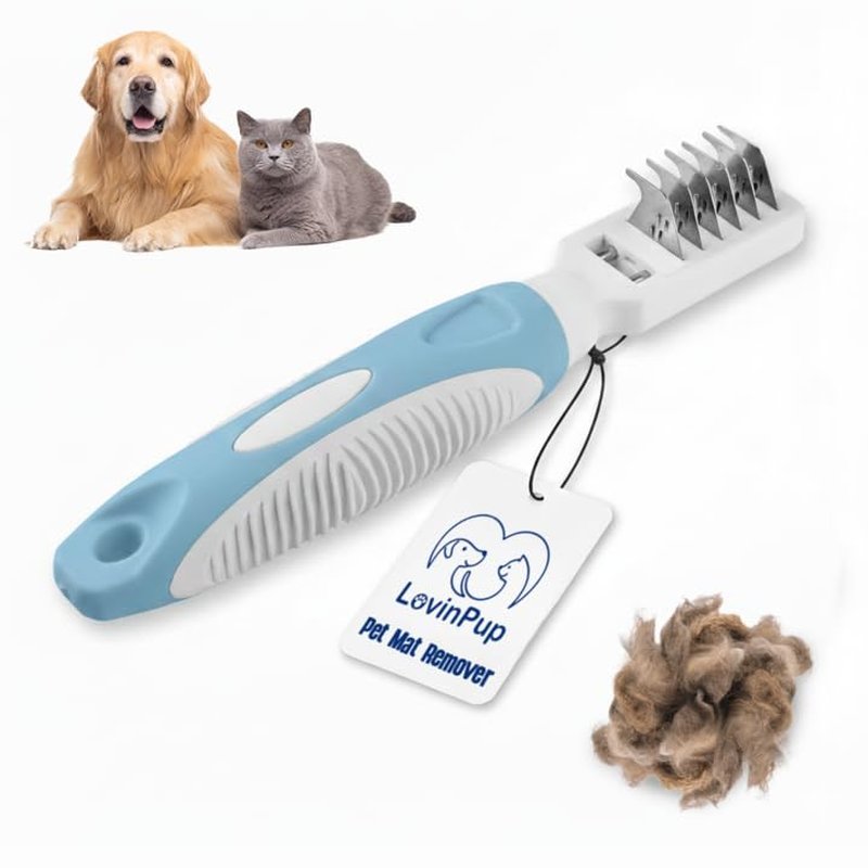 Professional Dematting Comb for Dogs & Cats - Stainless Steel Grooming Tool