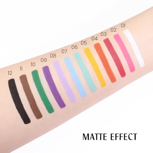 12-Color Matte Gel Eyeliner Pencil Set - Waterproof & Smudge-Proof